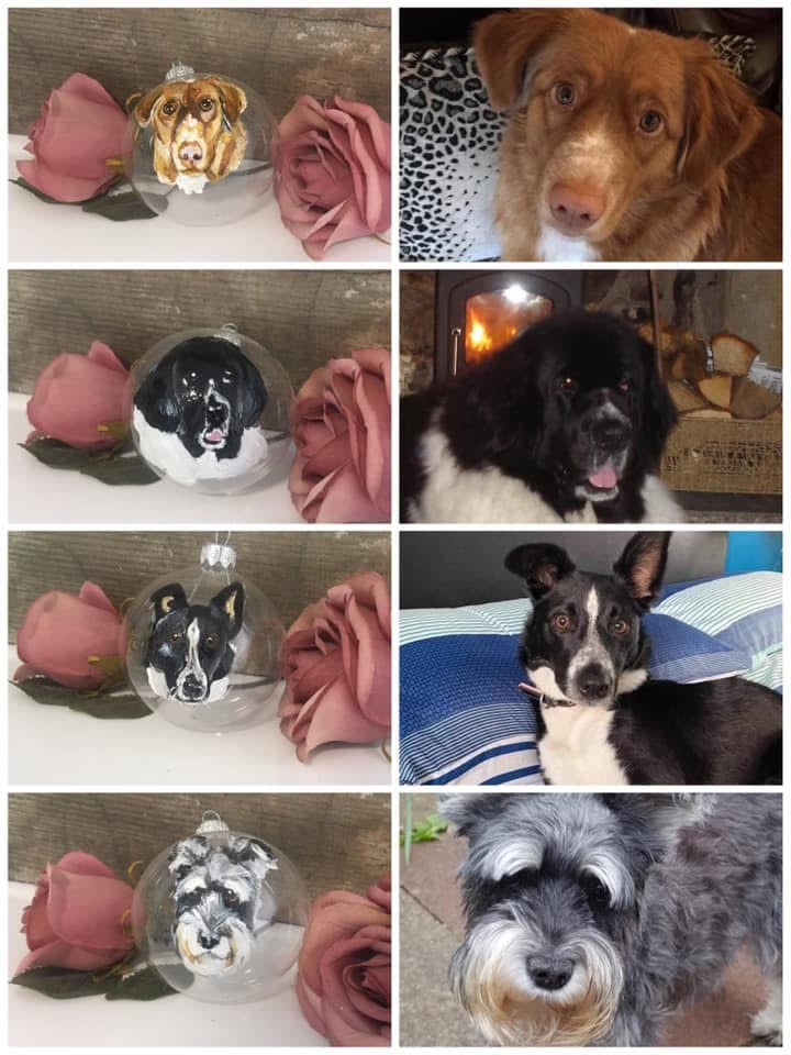 Pet portrait tree bauble