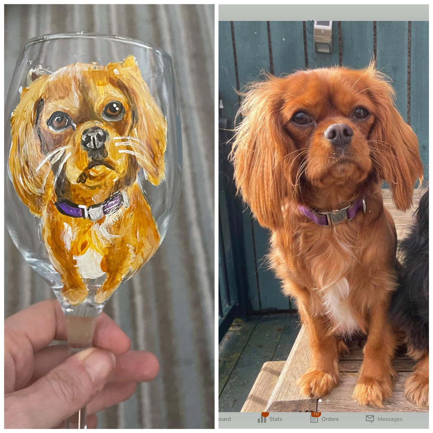 Pet portrait wine glass