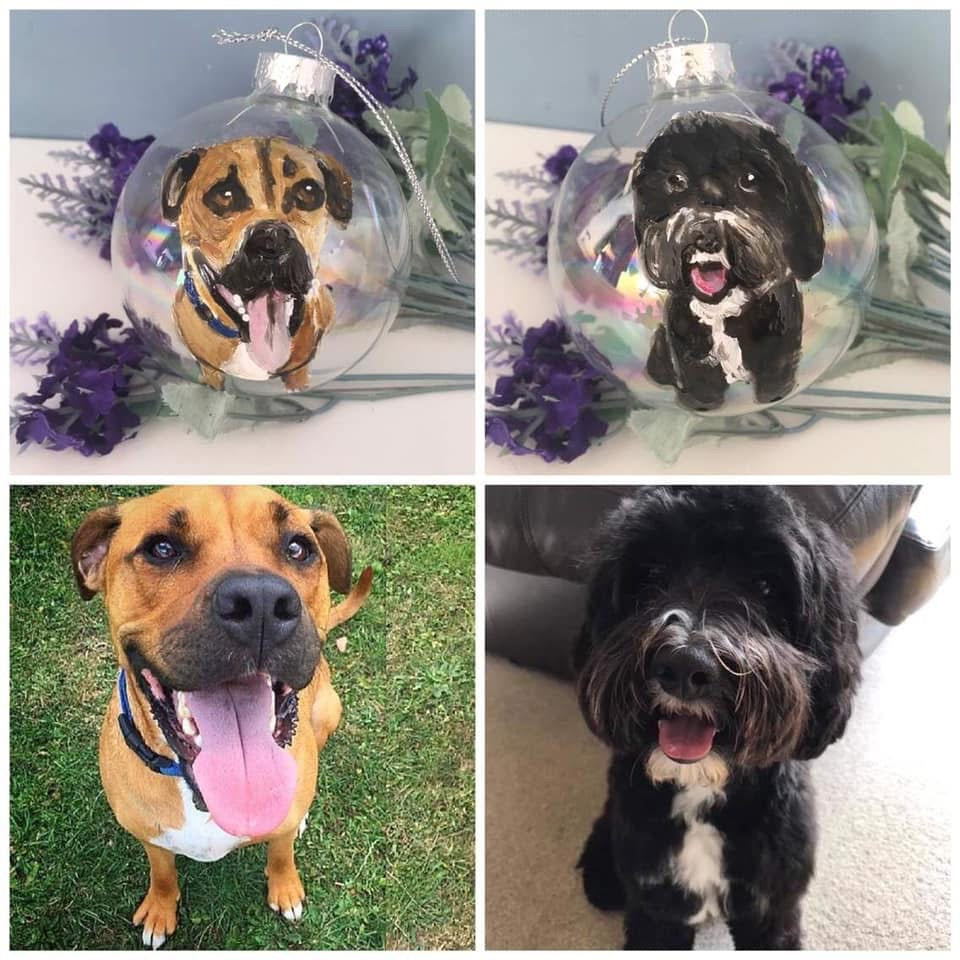 Pet portrait tree bauble